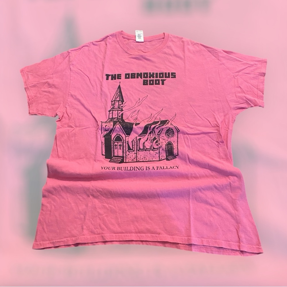 Pink Obnoxious Boot T-Shirt Size XL